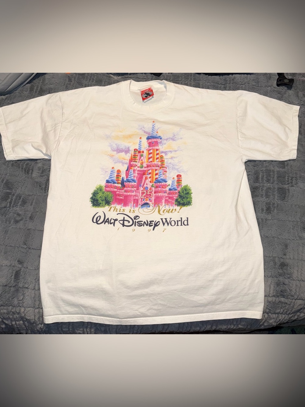 Vintage 1997 Walt Disney World 25th Anniversary "Cake Castle" T-Shirt - XL